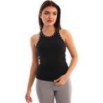 Edelle Siyah Taş İşlemeli Kadın Atlet - XL