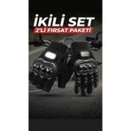 Edelvays Shop MOTOSİKLET BİSİKLET UZUN VE KISA ELDİVEN EN13594 ETİKETLİ 2Lİ ELDİVEN SİYAH