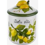 Edelweiss Italy Limone E Arancia Lime Seramik Saklama Kabı - Sarı - Yeşil - Limon Baskılı