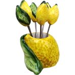 Edelweiss Italy Limoni Sarı Seramik Kokteyl Çatalı