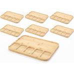 Edenza Bambu Kahvaltı Tabağı — Çok Bölmeli 5'li Doğal Sunum ve Servis Tabağı 33X24CM 6'lı Set - 33 x 24 cm