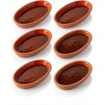 Edenza Oval Sırlı Toprak Güveç Tabağı | Fırına Dayanıklı Doğal Toprak Sunum Tabağı (25 x 13 Cm) 6 Lı Set - Çok Renkli