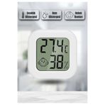 edewatt Mini Akıllı Sıcaklık Nem Ölçer LCD Oda Termometre Duvara Takılabilen Masaüstü Isı Göstergesi BEYAZ
