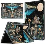 EDGFRTOIO Samsung Galaxy Tab S8 Plus 2022/ Tab S7 FE 5G 2021/ Tab S7 Plus 2020 Tablet 12,4 inç, Çok Açılı Standlı PU Deri Yumuşak Folyo Kılıf Otomatik Uyku Uyanma, Ay Gecesi Salyangoz ve Mantar