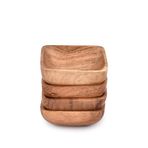 EDHAS Acacia Wood Snack Bowl kase seti, 3 ahşap servis kasesi, fındık, iştah açıcı, şekerleme, atıştırmalıklar, meyve hediye paketi, ev hediyesi (10,16 cm x 10,16 cm x 3,81 cm)