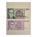 Edi Antik 2 Adet Yugoslav Dinarı 1992 Yılına Ait Temiz Durumda, Yugoslav Koleksiyonluk Banknot Nümizmatik