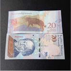 Edi Antik 2018 Venezuela 20 Bolivar Çil Eski Yabancı Kağıt Para