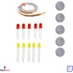 Eding Bakır Folyo Iletken Bant 3mm 5 Metre ,CR2032 Lityum Pil ,5mm LED Seti – Kağıttan Devre Kit
