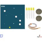 Eding Zodyak Takım Yıldızı Astroloji Aries Koç Burcu Kağıt Devre Kiti - Bakır Iletken Bant ,CR2032 ,led