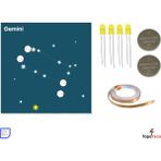 Eding Zodyak Takım Yıldızı Astroloji Gemini Ikizler Burcu Kağıt Devre Kiti - Bakır Iletken Bant ,CR2032 ,led