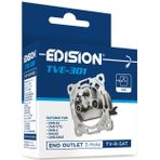 EDISION Anten soketi Sat Universal TVE-301, Enddose Stich TV-R-SAT sıva altı 3 delikli, Sat DVB-S2, Unicable, karasal DVB-T/T2, kablo DVB-C, radyo, FM, DAB+, DC Pass, 3 çıkış