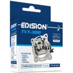 EDISION Anten soketi Sat Universal TVT-300, geçiş soketi TV-R-SAT sıva altı 3 delikli, Sat DVB-S2, Unicable, karasal DVB-T/T2, kablo DVB-C, radyo, FM, DAB+, DC geçişi, 3 çıkış