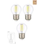 Edison 3 Adet G45 Şeffaf Cam E27 Mini Led Ampul - 6500 Kelvin Beyaz