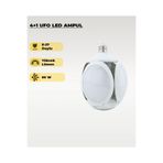 Edison 60W Basketbol UFO 4+1 Kanatlı Led Ampul 6500K Beyaz Işık