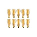 EDİSON Flamanlı Armut St64 Modeli Dekoratif Rustik Ampul 40 Watt E27 Duy - 10 Lu Paket