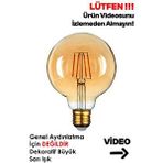 Edison G95 Flamanlı Rustik 4w Led Ampul Dekoratif Vintage Aydınlatma Büyük Top Ampül