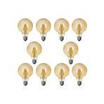 Edison G95 Flamanlı Rustik Led Ampul 10'lu Dekoratif Vintage Aydınlatma - Gün Işığı Büyük Led Tasarruflu