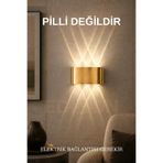 Edison Gold Elektrikli LED Aplik Gün Işığı Modern Dekoratif Duvar Lambası Çift Yönlü Aydınlatma