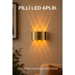 Edison Gold Pilli Led Aplik Aydınlatma Çift Taraflı Led Dekoratif Duvar Aplik Suya Ve Toza Karşı Dayanıklı