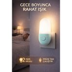Edison Mavi 2 Modlu Gece Lambası Tak Çalıştır Priz Tipi LED Gece Işığı Bebek Çocuk Yatak Odası Kullanım