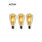 EDİSON Rustik Led Ampul 3'lü Eko Paket Dekoratif Vintage Aydınlatma Amber Rengi St64 Tasarruflu Ampül