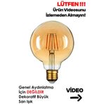 Edison Rustik Led Ampül E27 Duy G95 Glop Model Sarı Işık Tasarruflu Dekoratif Ampul