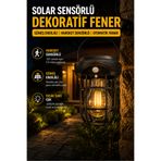 Edison Solar Sensörlü Dekoratif Bahçe Feneri Kamp Lambası Hareket Sensörlü Dış Mekan Aydınlatma