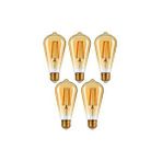 EDİSON St64 Flamanlı 4w Rustik Led Ampul 5'li Paket Dekoratif Aydınlatma