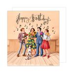 Edition Seidel Zarflı birinci sınıf kare doğum günü kartı. Tebrik kartı Happy Birthday kütük kartı koca kadın arkadaşlar için koro şarkı söyleme müzik (GQ325 SW024)
