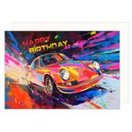 Edition Seidel Zarflı Premium Doğum Günü Kartı. Tebrik Kartı Billet Doğum Günü Happy Birthday Erkek Kadın Yarış Arabası Spor Araba 911 Araba (G3533 SW024)