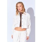 EDITION WOMAN Bej Gabardin Yıkamalı Kalın Dış Gömlek Eteği Yıpratmalı Kadın Ceket EK10009497