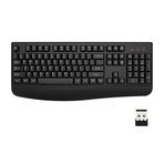 EDJO Kablosuz Klavye, 2.4G Ergonomik Tam Boyutlu Kablosuz Bilgisayar Klavyesi Bilek Dayanaklı Windows, Mac OS Masaüstü/Dizüstü Bilgisayar/PC için (Siyah)