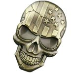 Edlike 3D Kafatası Amerikan Bayrağı Jolly Roger Bayrağı Metal Oto Araba Çıkartması
