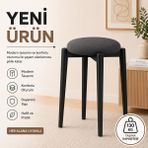 Edmonda Ev Aksesuar Zümra Tekli Puf Tabure Bench Makyaj Sandalyesi Siyah Ayak - Antrasit