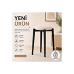 EDMONDA EV AKSESUAR ZÜMRA TEKLİ PUF TABURE BENCH MAKYAJ SANDALYESİ SİYAH AYAK