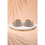 Edora Home 2 Kişilik Gold Detaylı,Dekoratif Desenli Türk Kahvesi Fincan Takımı, Hediyelik Set