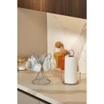 Edora Home 2'li Gümüş Mutfak Organizer Seti, Misketli Kağıt Havluluk ve Dikey 6 Kancalı Bardaklık - Metal Paslanmaz
