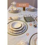 Edora Home 2’li Set Mat Gold 6'lı Supla Kare Peçetelik Mutfak Seti