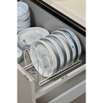 Edora Home Bej 6 Bölmeli Tava Tencere Kapak Düzenleyici Çekmece İçi Organizer Paslanmaz Metal