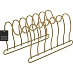 Edora Home Gold 6 Bölmeli Tava Tabak ve Tencere Kapak Düzenleyici Raf Çekmece İçi Organizer - Metal Paslanma - 1 Adet
