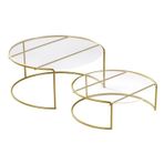 Edora Home Gold Ikili Büyük Boy Metal Sunumluk / Şeffaf Pleksi Pasta Servis Seti - Paslanmaz