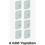 Edora Home Güçlü Kendinden Yapışkanlı Kancalar, Köşe Rafı, Banyo Rafı, Duş Rafı Kancası 8 Adet - Çok Renkli