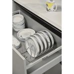 Edora Home Mat Gümüş 6 Bölmeli Tava Tencere Kapak Düzenleyici Çekmece İçi Organizer Paslanmaz Metal
