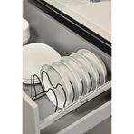 Edora Home Mat Siyah 6 Bölmeli Tava Tencere Kapak Düzenleyici Çekmece İçi Organizer Paslanmaz Metal