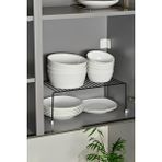 Edora Home Mat Siyah Çok Amaçlı Dolap Içi Düzenleyici Tel Raf, Fincan Tabak Kase Organizer-Metal Paslanmaz - Renkli