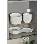 Edora Home Parlak Altın Dolap İçi Düzenleyici Tel Raf Fincan Tabak Kase Organizer Paslanmaz Metal