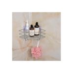 Edora Home Parlak Silver Yapışkanlı Köşe Raf Organizer Duş Şampuanlık Banyo Rafı Paslanmaz Metal