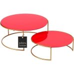 Edora Home Rose Büyük Boy Sunumluk 2'li Metal Hediyelik Dekorasyon Ikramlık / Kırmızı Pleksi / Paslanmaz