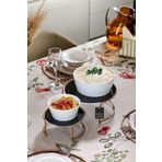 Edora Home Rose Küçük Boy Sunumluk 2'li Metal Sunumluk Hediyelik Dekorasyon Ikramlık / Siyah Pleksi / Paslanmaz
