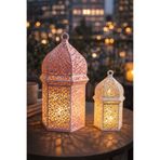 edoy Dekoratif Ramazan Feneri Mumluk 2li Set | Oriental Desen Salon Balkon Bahçe Masa Üstü Şık Aydınlatma